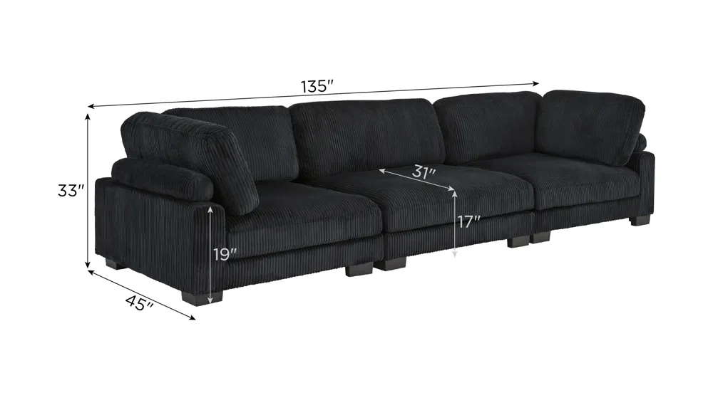 Maverick 3-pc. Sectional Dimensions