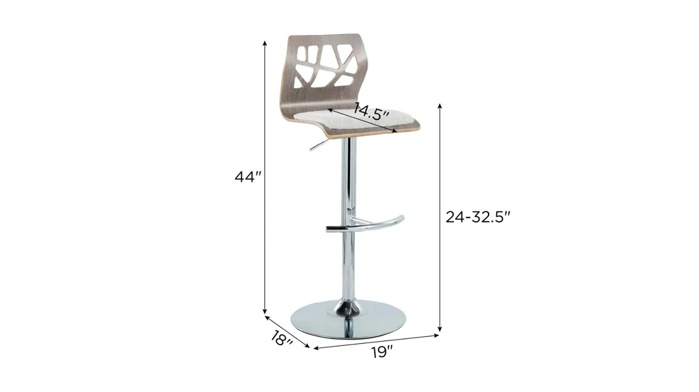 Folia Adjustable Barstool - Set of 2 Dimensions