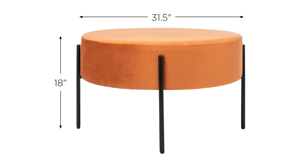 Fulton Round Cocktail Ottoman Dimensions