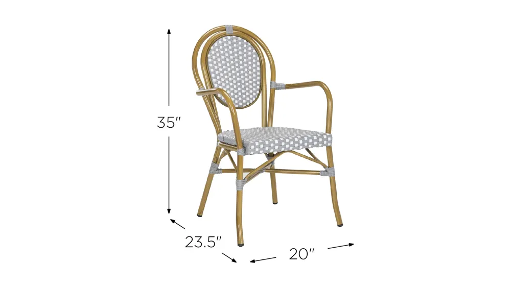Casella Outdoor Arm Chair - Set of 2 Dimensions
