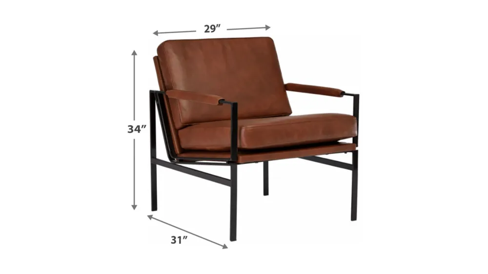 Puckman Leather Accent Chair Dimensions