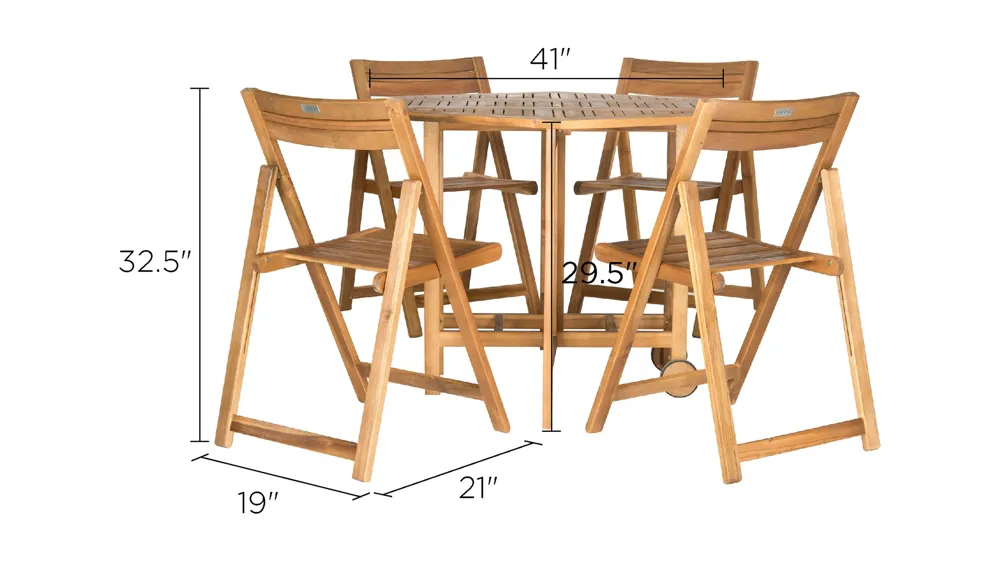 Kerman 5-pc. Outdoor Cabinet Dining Set Dimensions