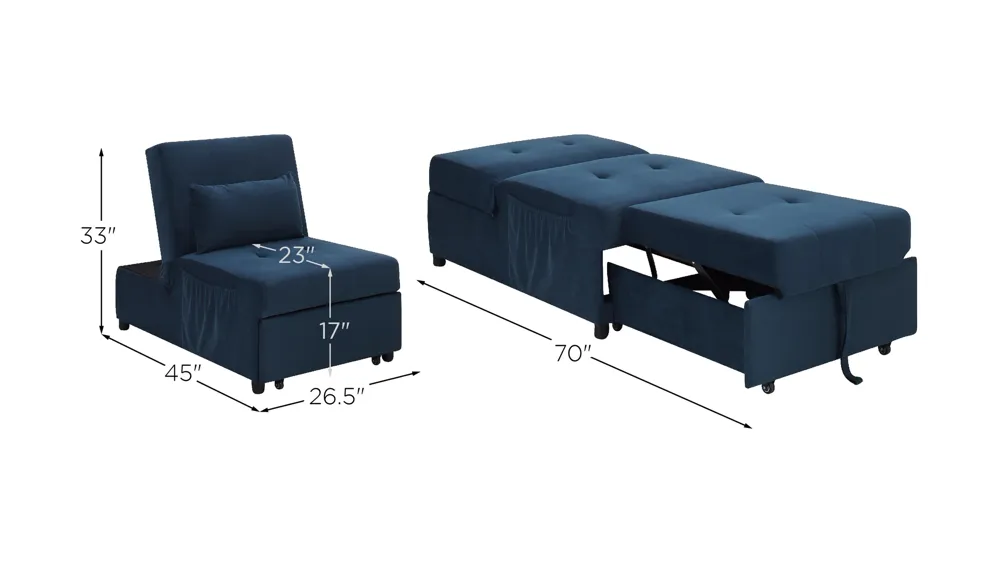 Ryker Chair With Pullout Bed Dimensions