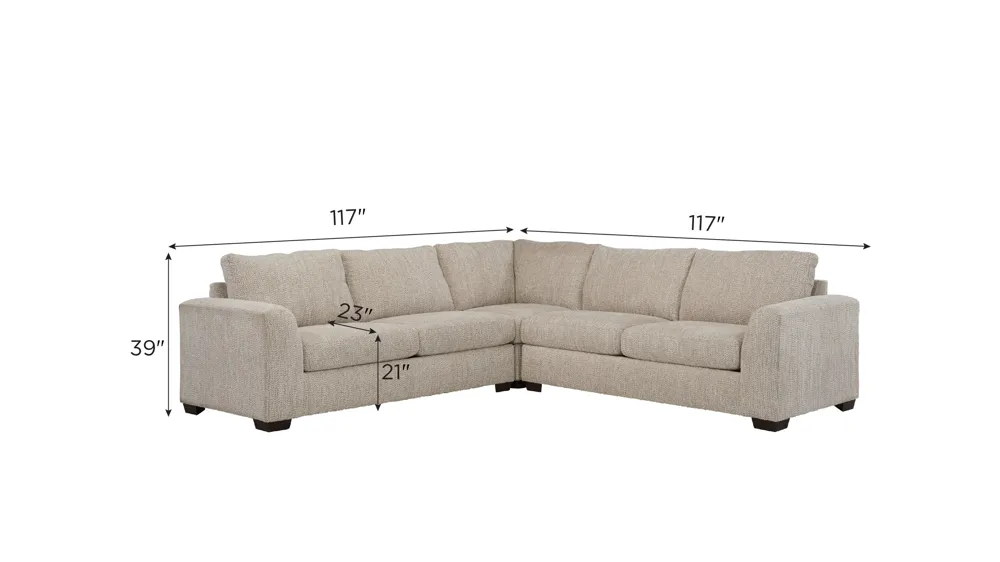 Becker 3-pc. Sectional Dimensions
