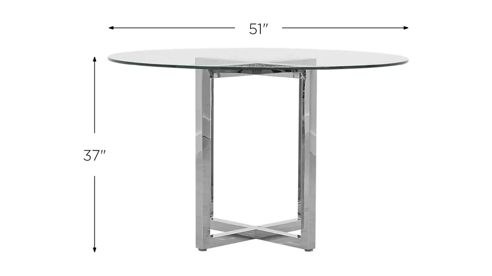 Amalfi Round Glass Pub Table Dimensions