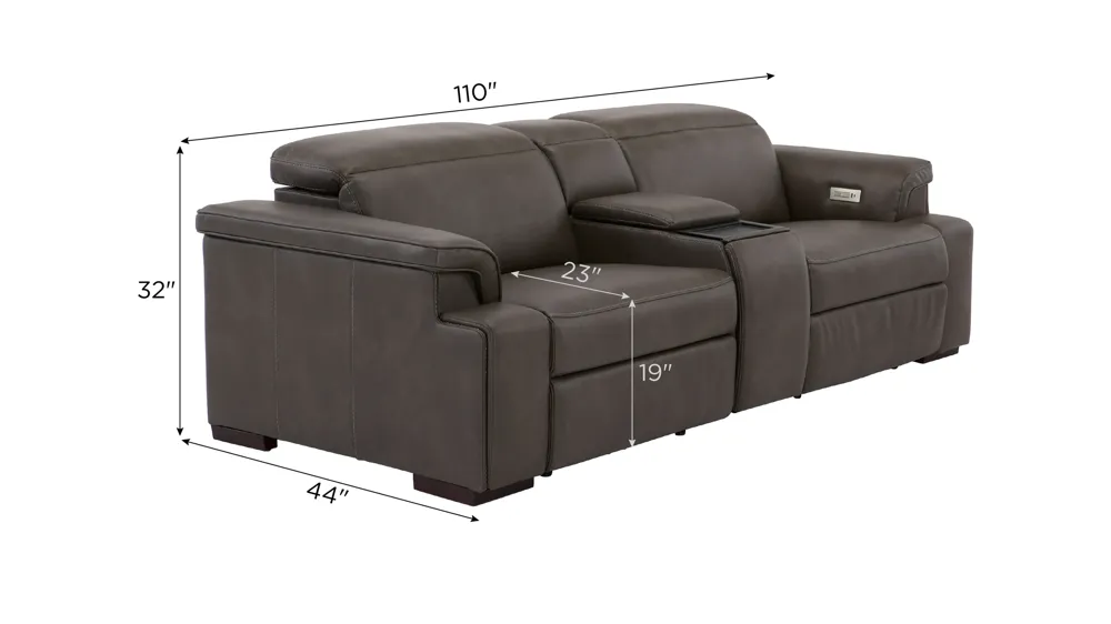 Orion 3-pc. Dual Power Media Console Loveseat Dimensions