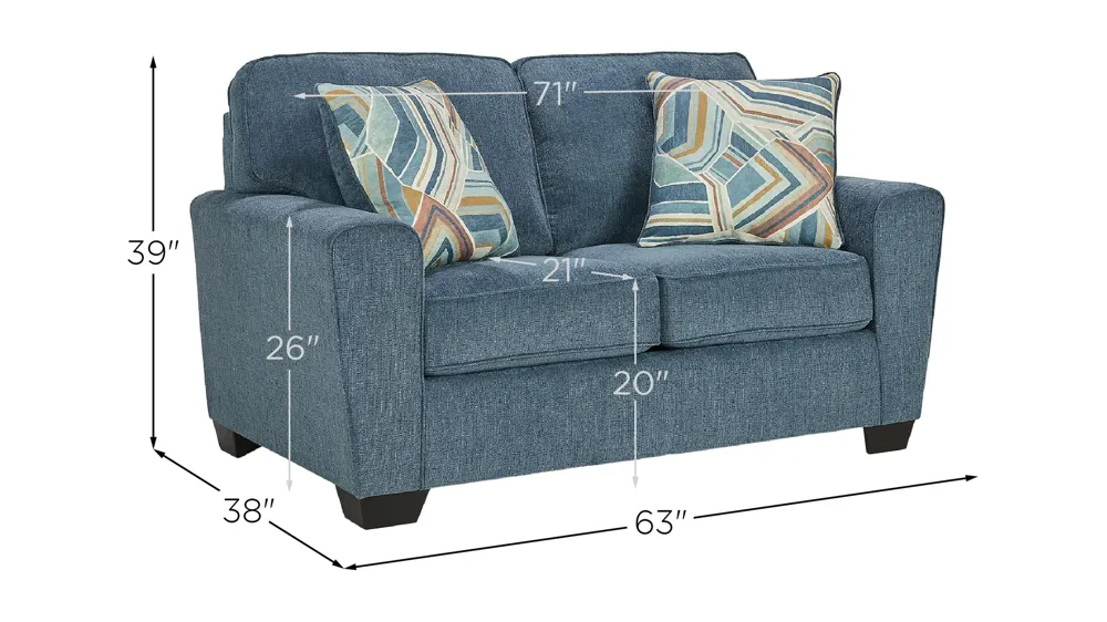 Cashton Loveseat Dimensions