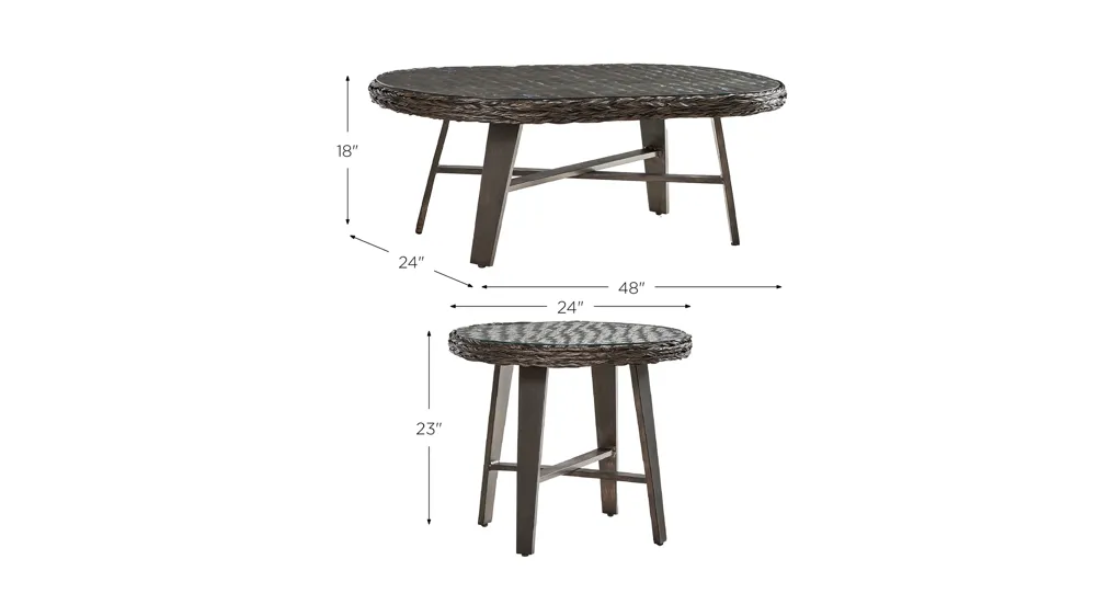 Grand Isle 2-pc. Outdoor Round Table Set Dimensions