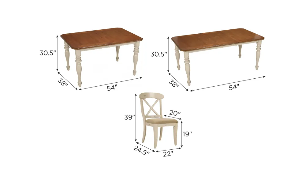 Sagamore 5-pc. Dining Set Dimensions