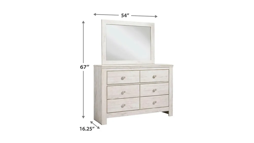 Paxberry Dresser and Mirror Dimensions