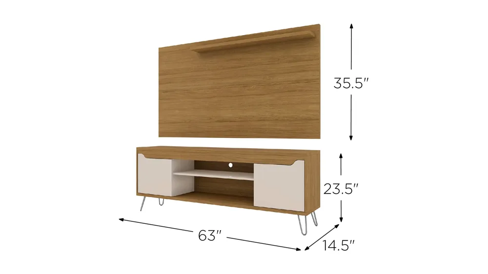 Baxter 62" TV Stand and Panel Dimensions