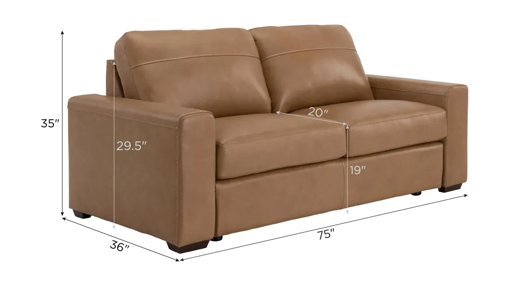 Harley 2-pc. Leather Sofa Dimensions