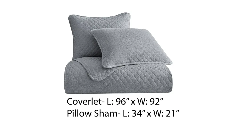 Anna Diamond Quilted 3-pc. Coverlet Set Dimensions