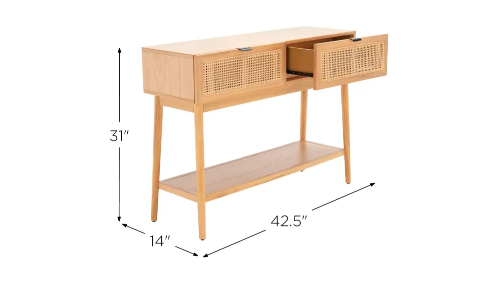 Suzanna 2 Drawer Rattan Console Table Dimensions