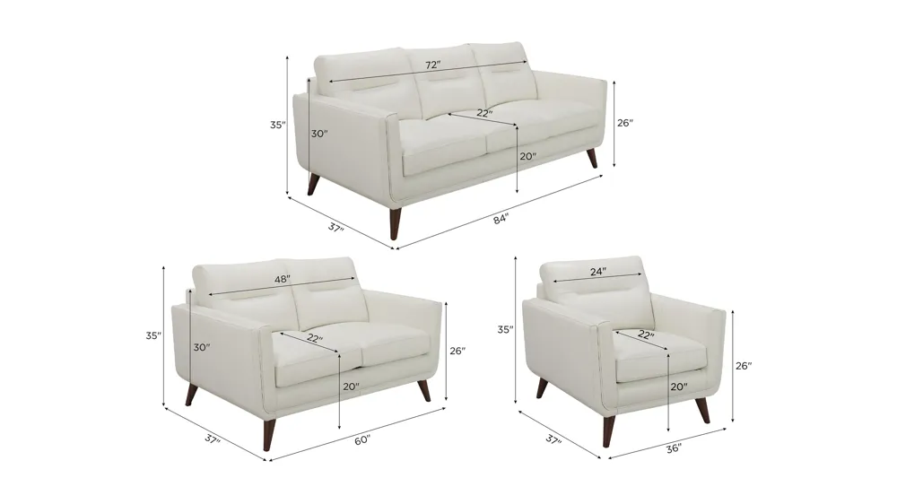 Bleeker Street Living Room Set Dimensions