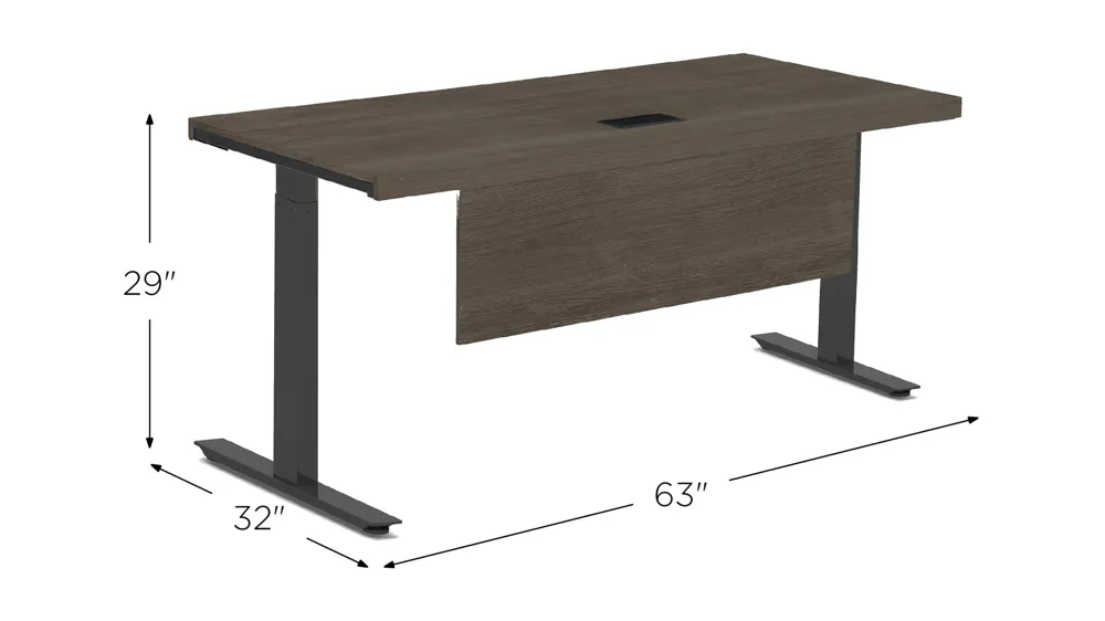 Stavanger Sit/Stand Desk Dimensions