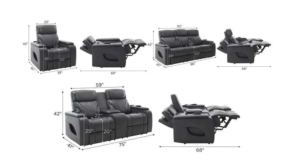 Avis Living Room Set Dimensions