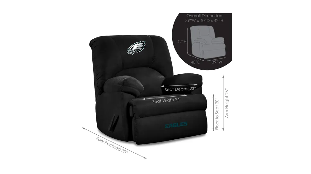 NFL Manual Recliner Dimensions