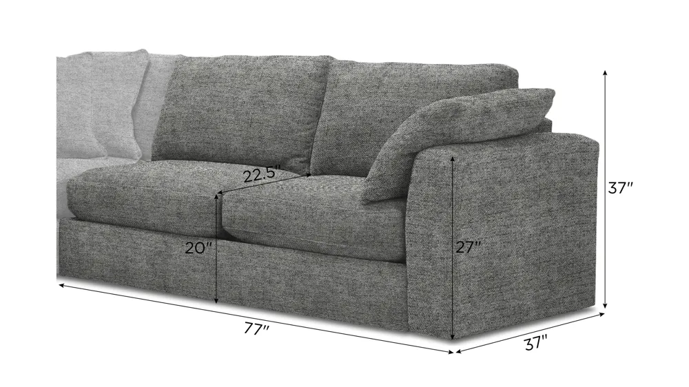 Nappily Right Arm Facing Loveseat Dimensions