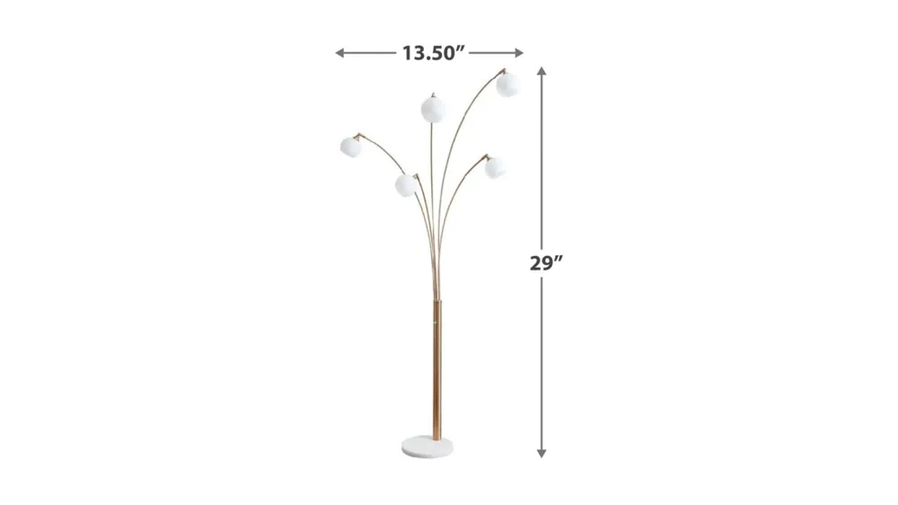 Taliya Metal Arc Lamp Dimensions