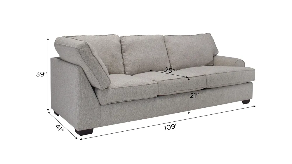 Suzanne Right Arm Facing Sofa w/Corner Dimensions