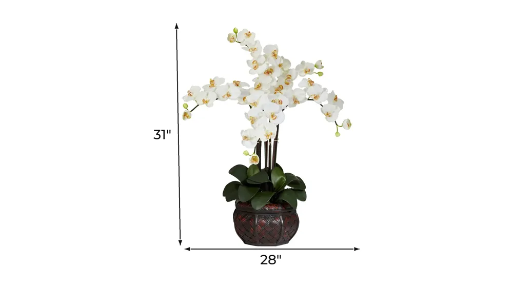 Phalaenopsis with Decorative Vase Silk Flower Arrangement Dimensions