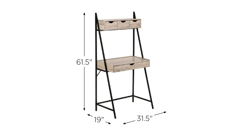 Tripp Ladder-Style Computer Desk Dimensions