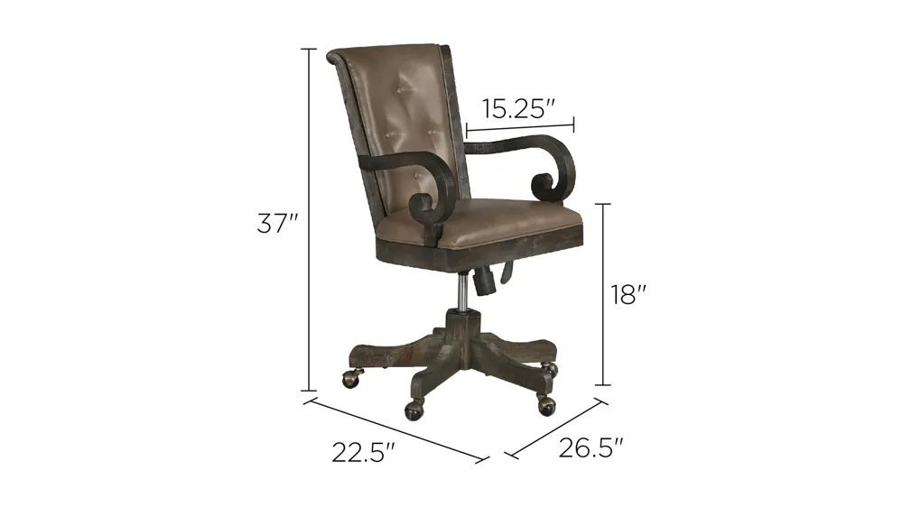 Bellamy Upholstered Desk Chair Dimensions
