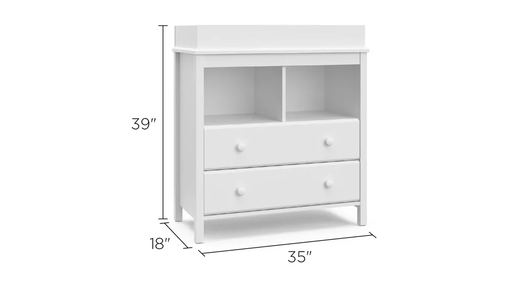 Alpine 2-Drawer Changing Chest Dimensions