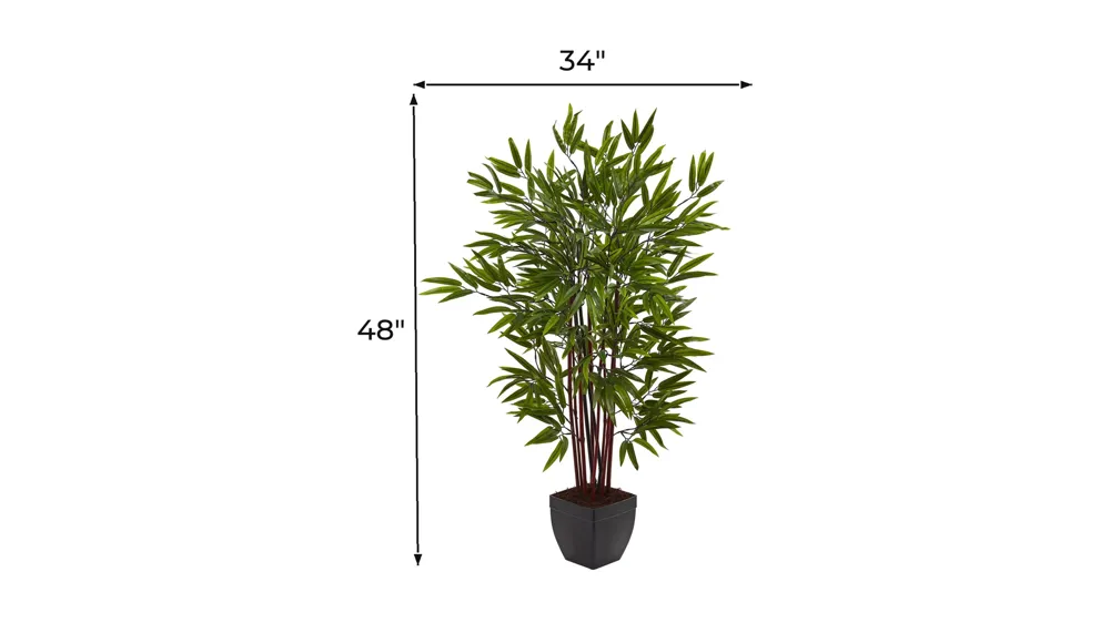 4ft. Bamboo Silk Tree with Planter Dimensions
