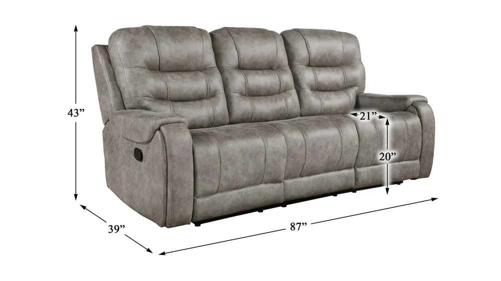 Acadia Reclining Sofa Dimensions