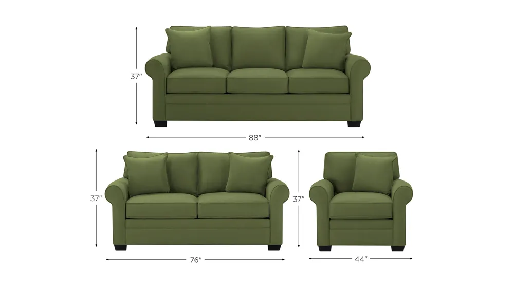 Wellsley Living Room Set Dimensions