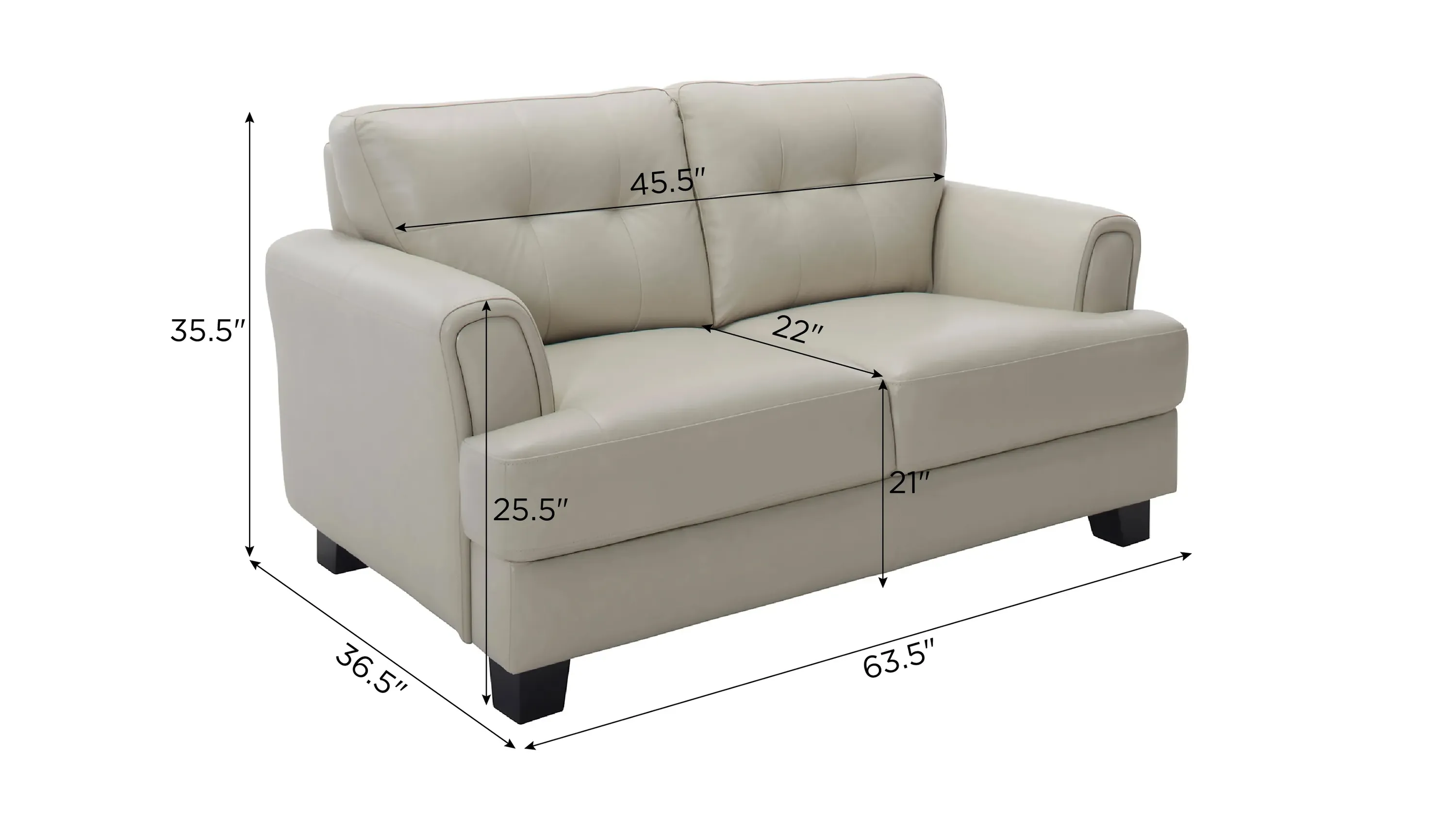 Diego Leather Loveseat | Raymour & Flanigan