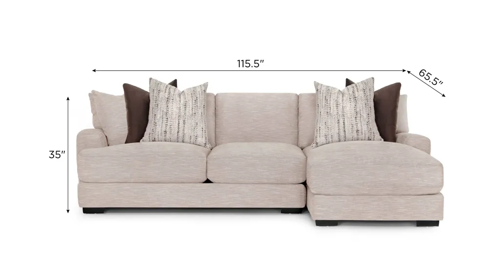 Carter 2-pc. Sectional Dimensions