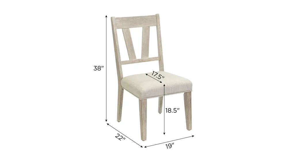 Winslow Dining Chair- Set  of 2 Dimensions