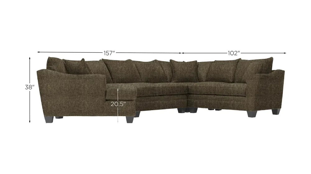 Foresthill 4-pc. Left Hand Cuddler with Loveseat Sectional Sofa Dimensions