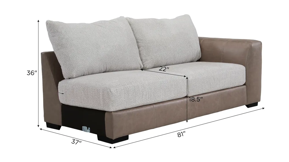 Mosley Right Arm Facing Loveseat Dimensions