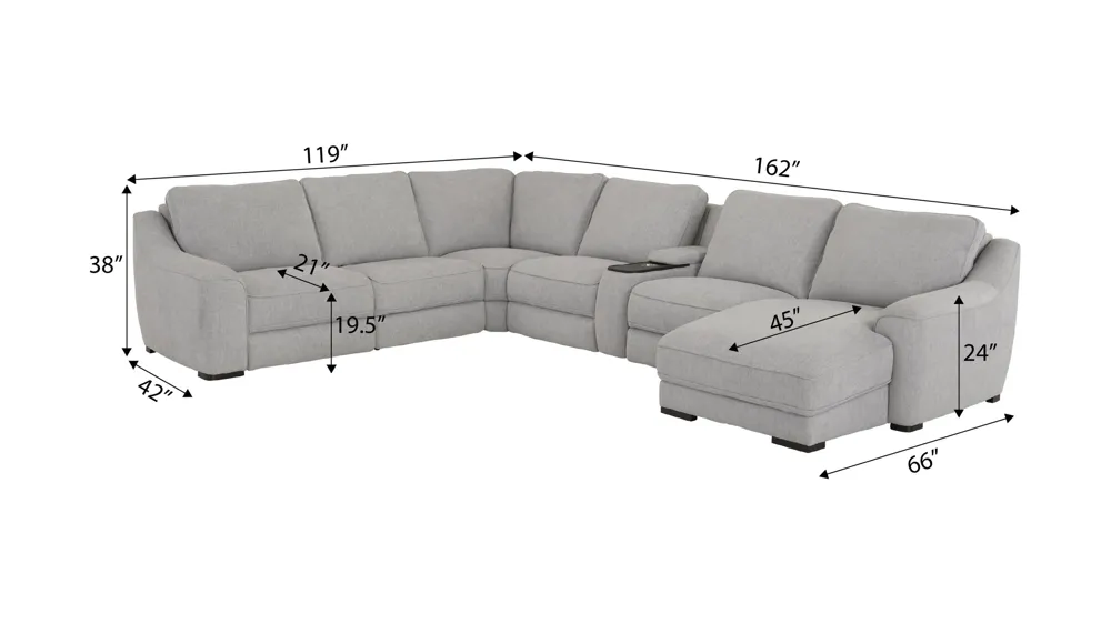Atlas Dual Power 7-pc. Sectional w/ Immersive Audio Dimensions