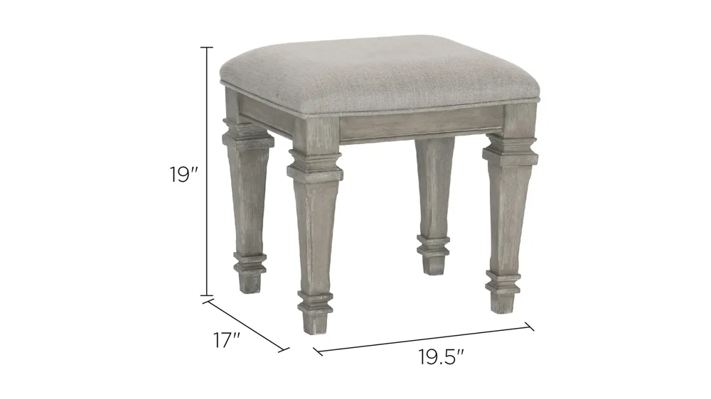 Kara Vanity Stool Dimensions