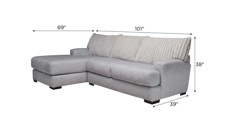 Mondo 2-pc. Left Arm Facing Sofa Chaise Dimensions