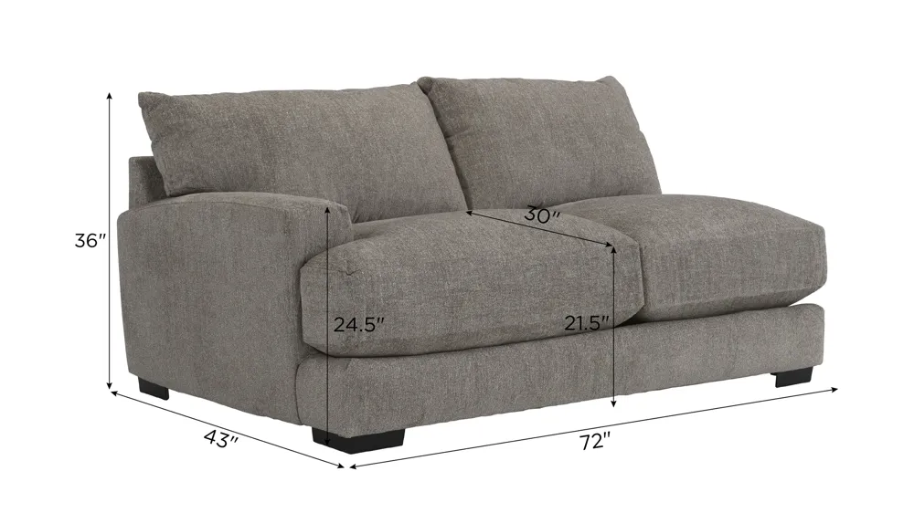 Carter Left Arm Facing Loveseat Dimensions