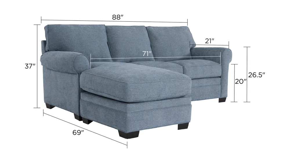 Wellsley Reversible Sofa Chaise Dimensions