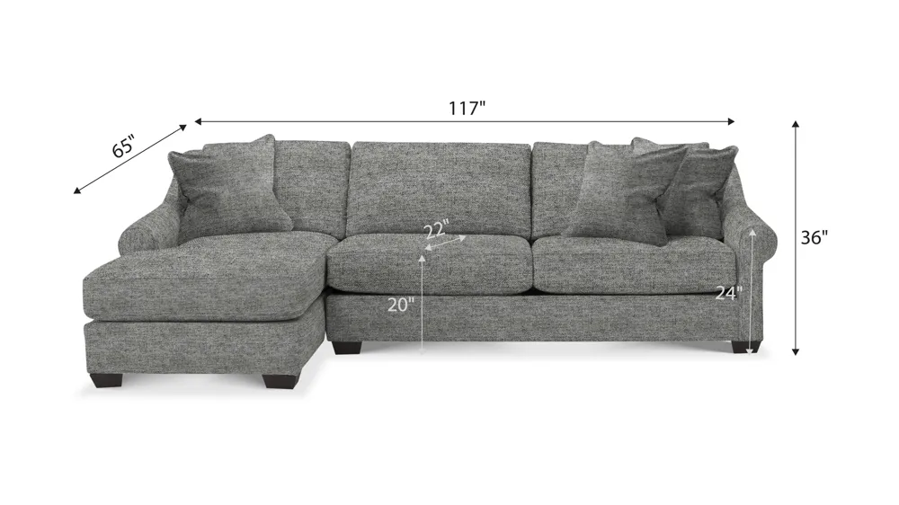 Thatcher 2-pc. Sectional Dimensions
