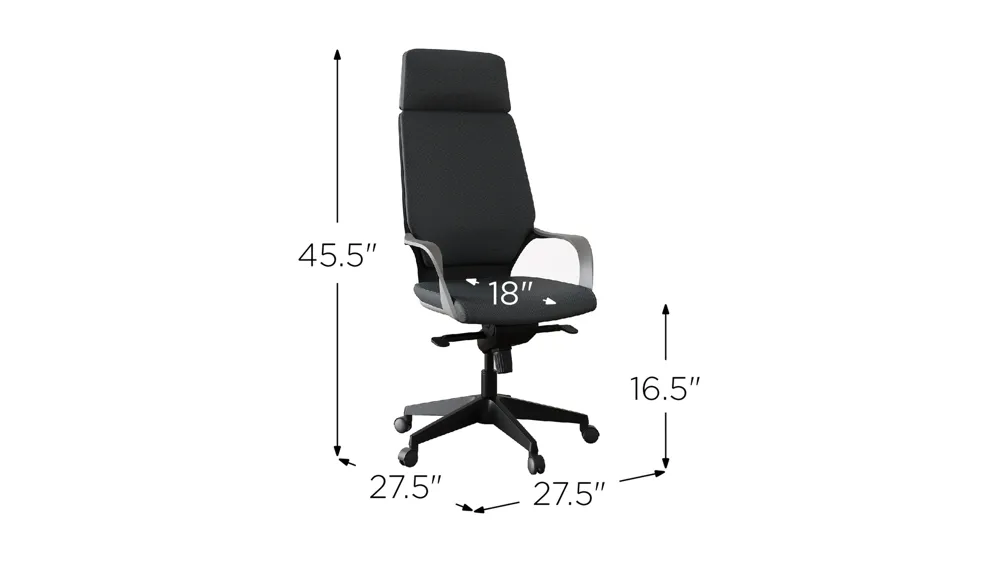 Tulsa Fabric High Back Chair Dimensions