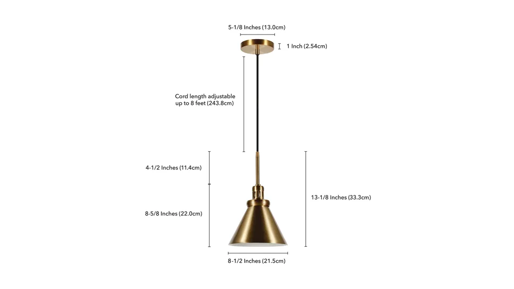 Marcio Metal Pendant Dimensions