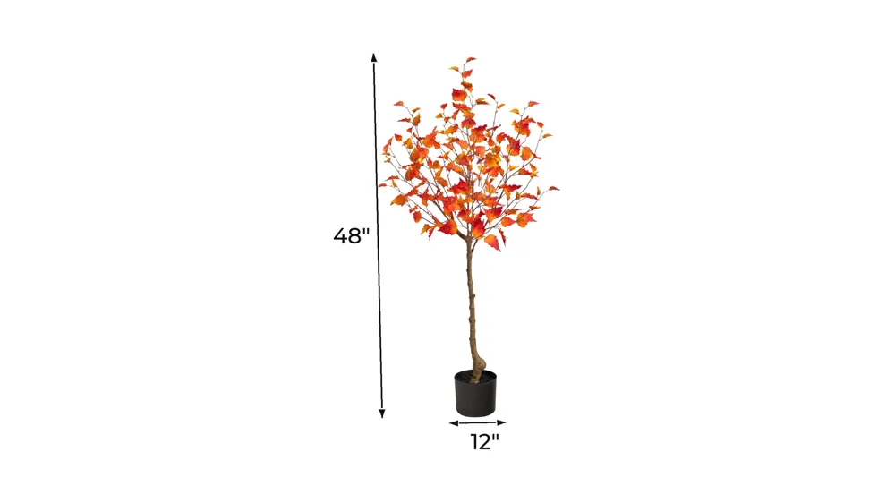 4' Autumn Birch Artificial Tree Dimensions