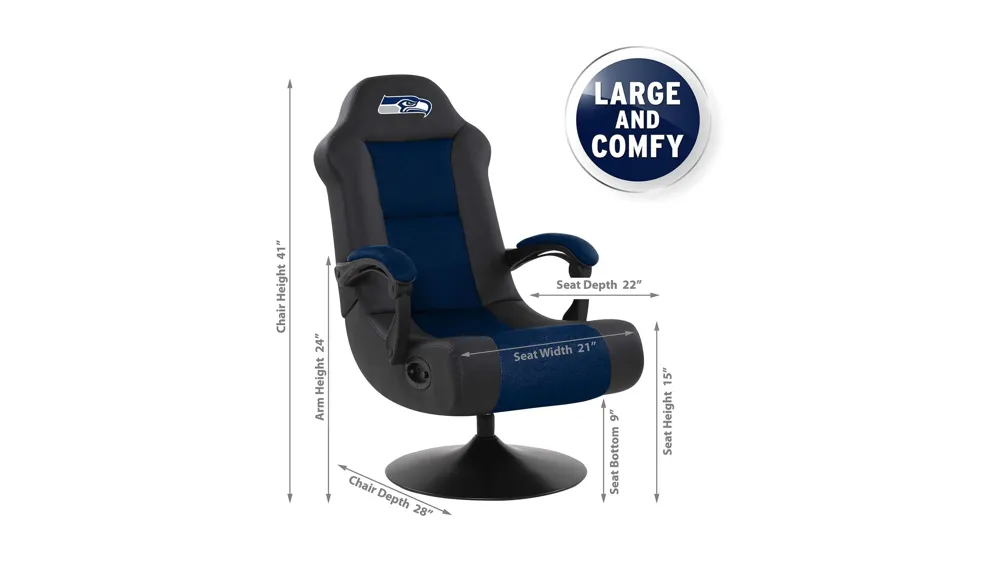 NFL Faux Leather Ultra Gaming Chair Dimensions