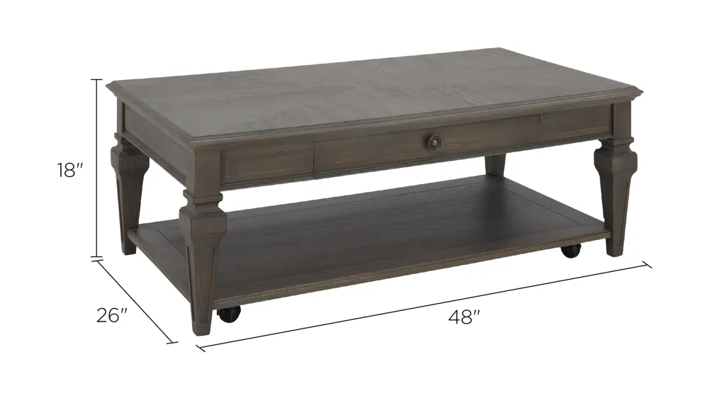Alina Rectangular Cocktail Table Dimensions