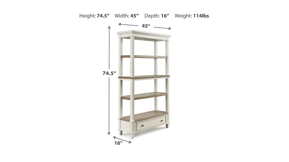 Realyn Bookcase Dimensions