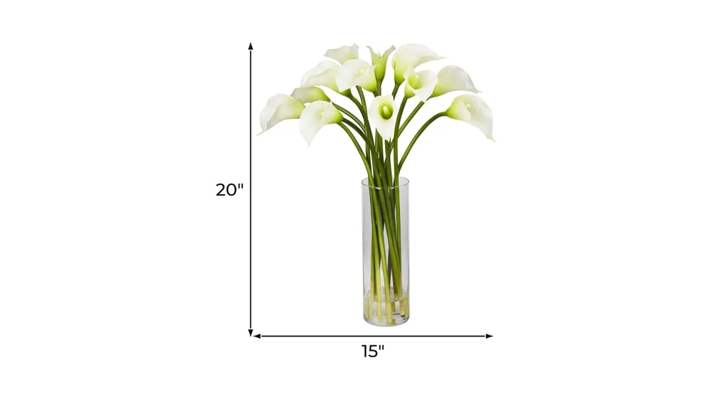 Mini Calla Lily Silk Flower Arrangement Dimensions